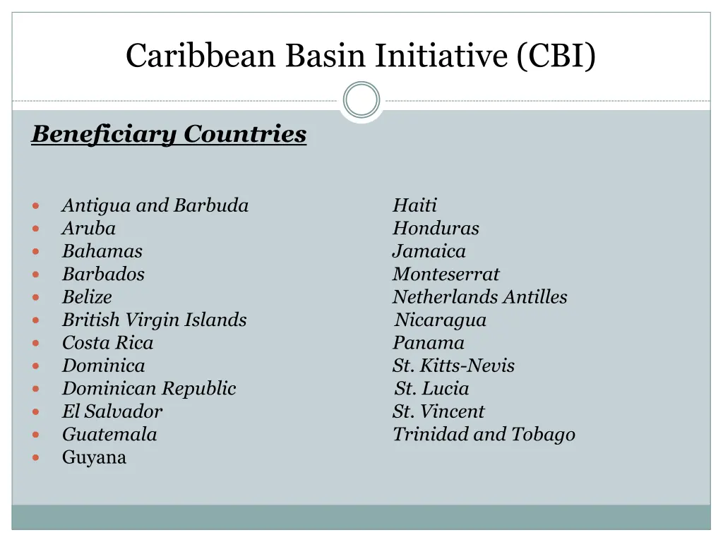 caribbean basin initiative cbi