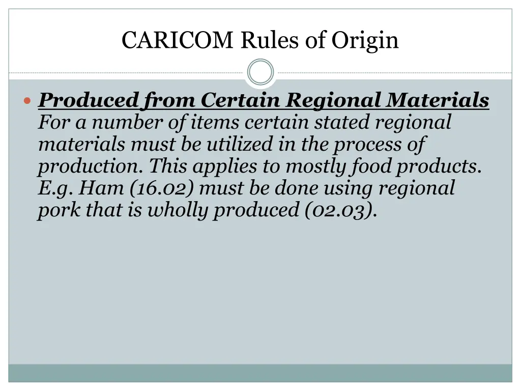 caricom rules of origin 2