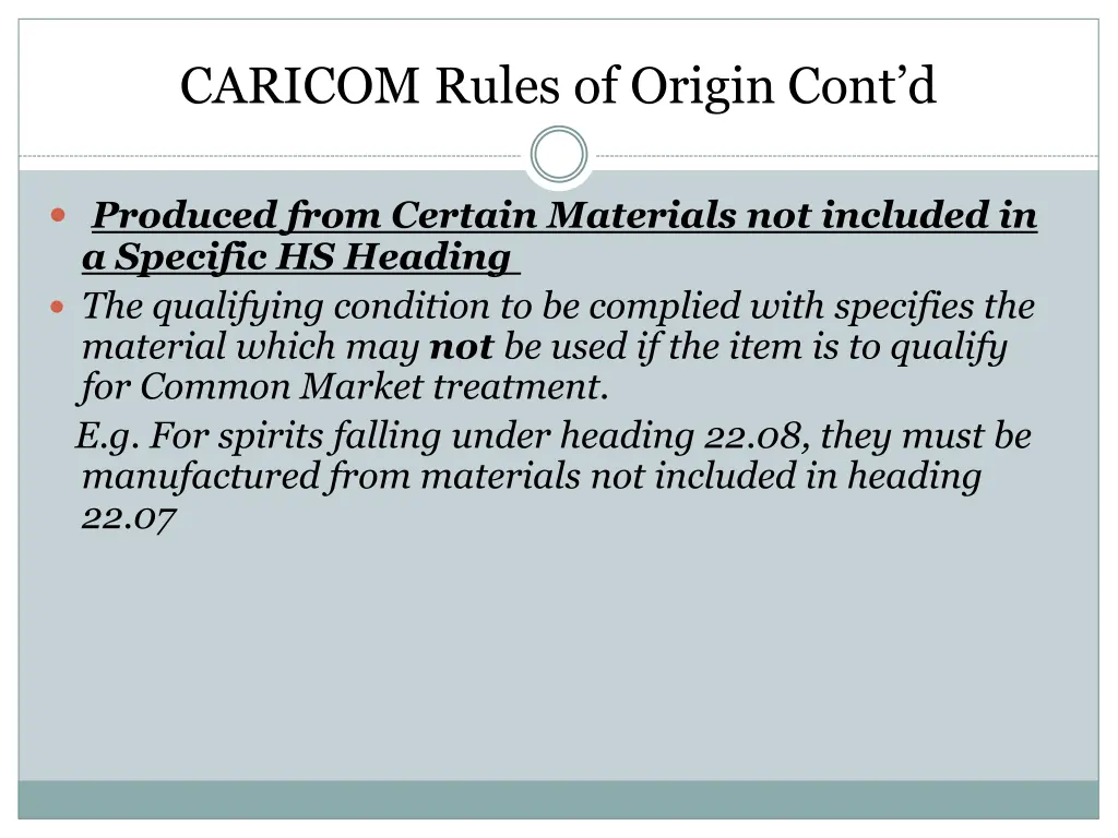 caricom rules of origin cont d 1