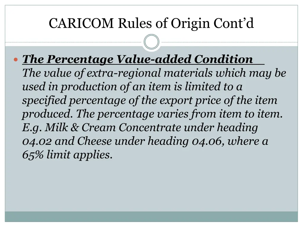 caricom rules of origin cont d 2