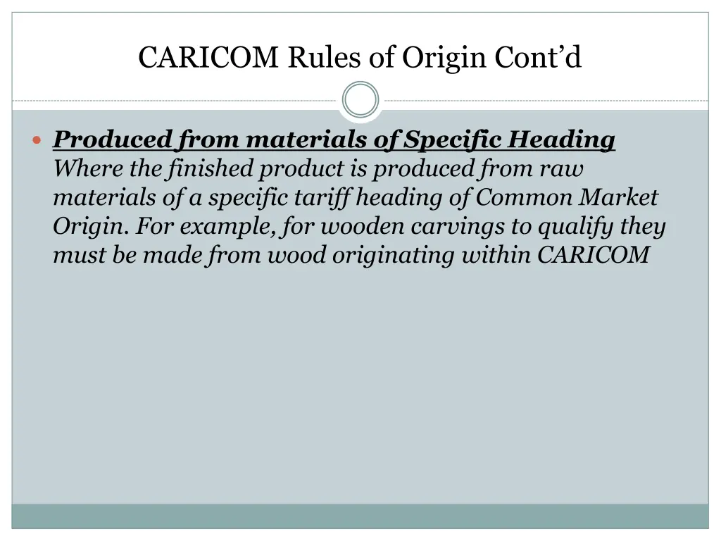 caricom rules of origin cont d