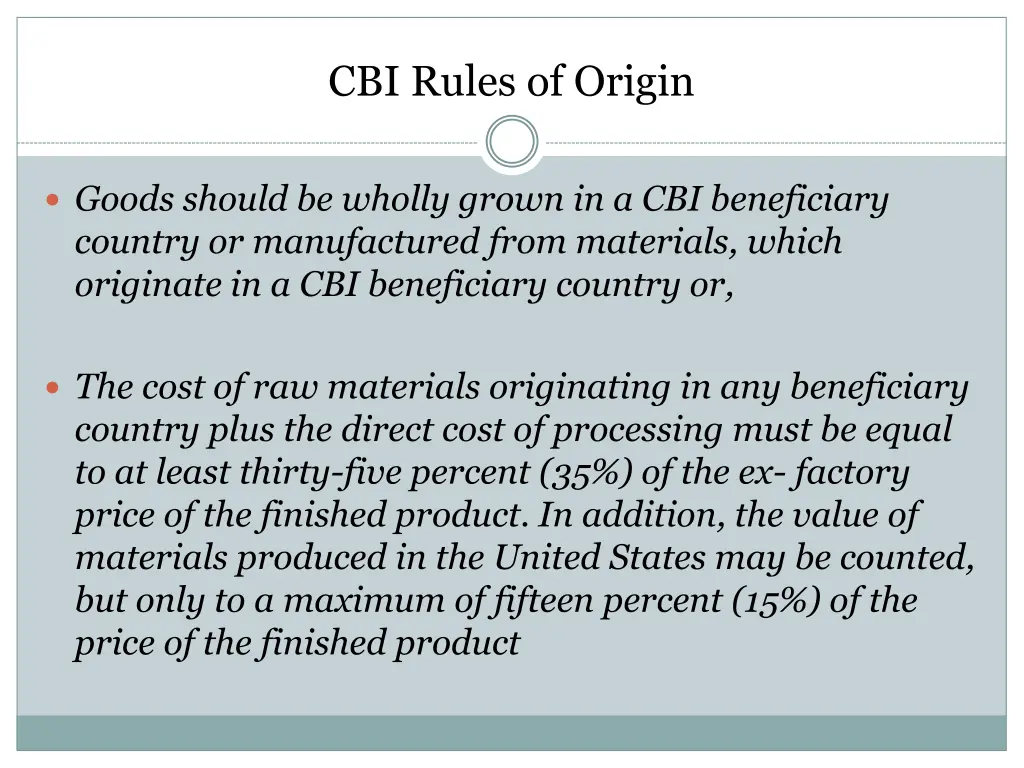 cbi rules of origin