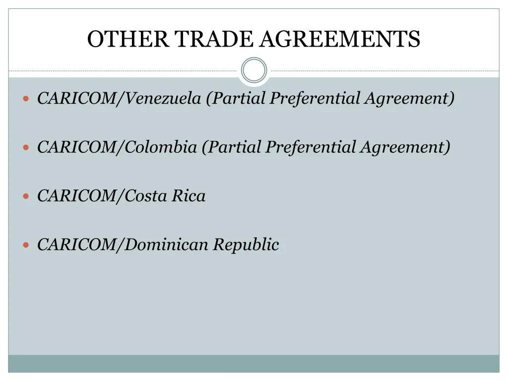 other trade agreements