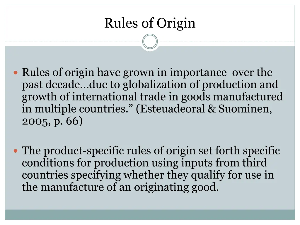 rules of origin