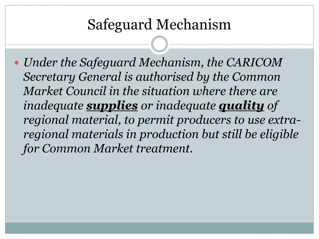 safeguard mechanism