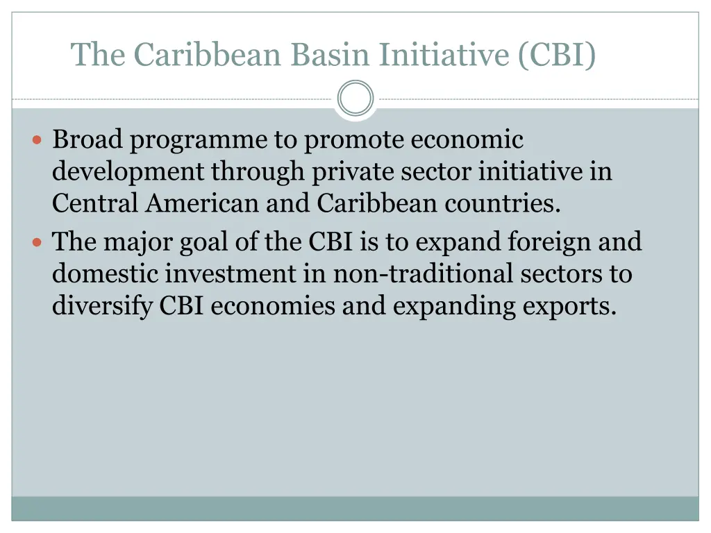 the caribbean basin initiative cbi