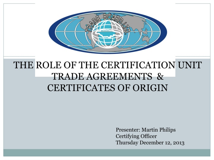 the role of the certification unit trade