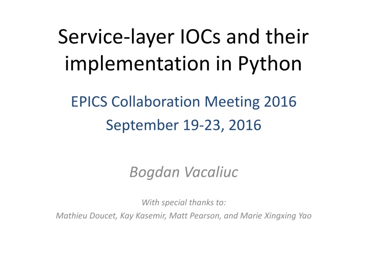 service layer iocs and their implementation