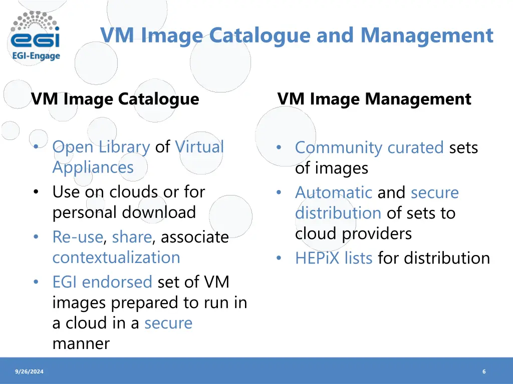 vm image catalogue and management