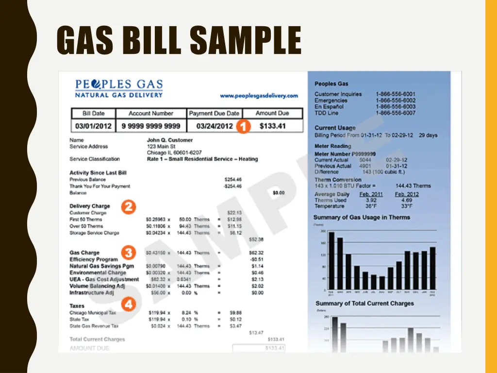 gas bill sample