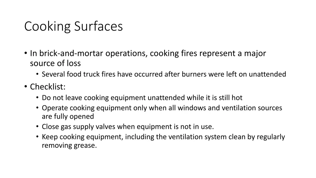 cooking surfaces