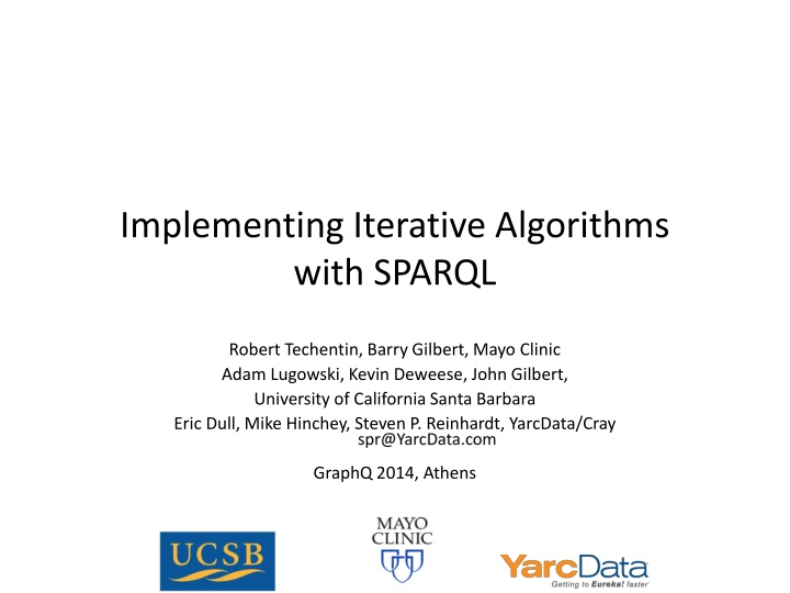 implementing iterative algorithms with sparql