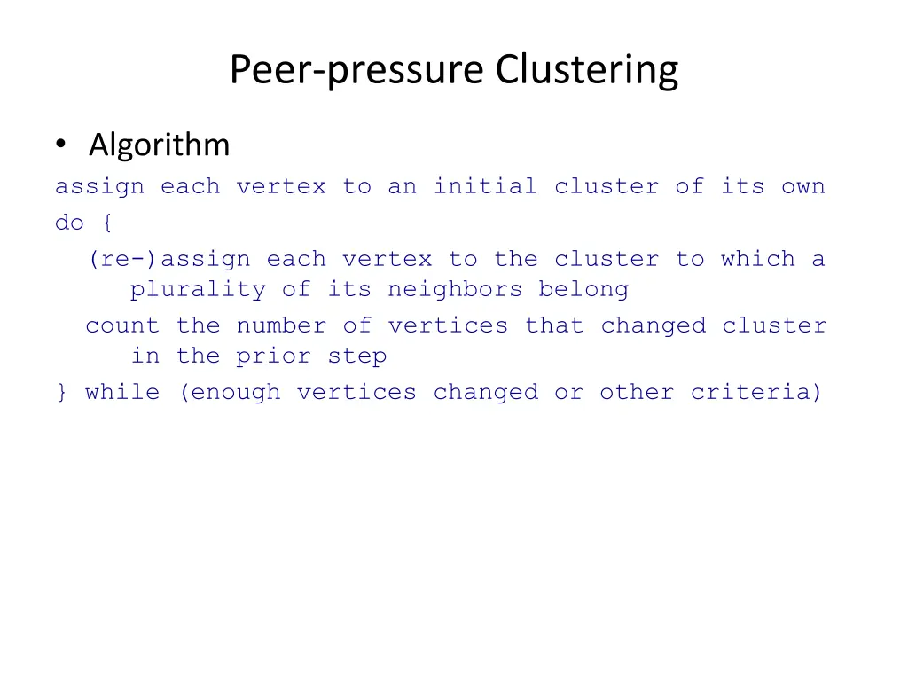 peer pressure clustering