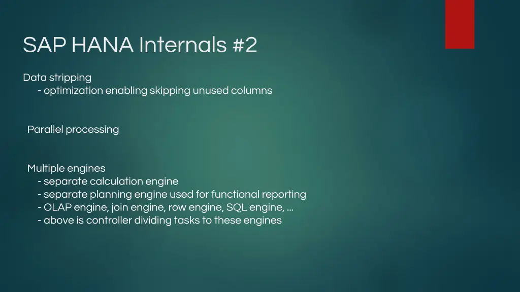 sap hana internals 2