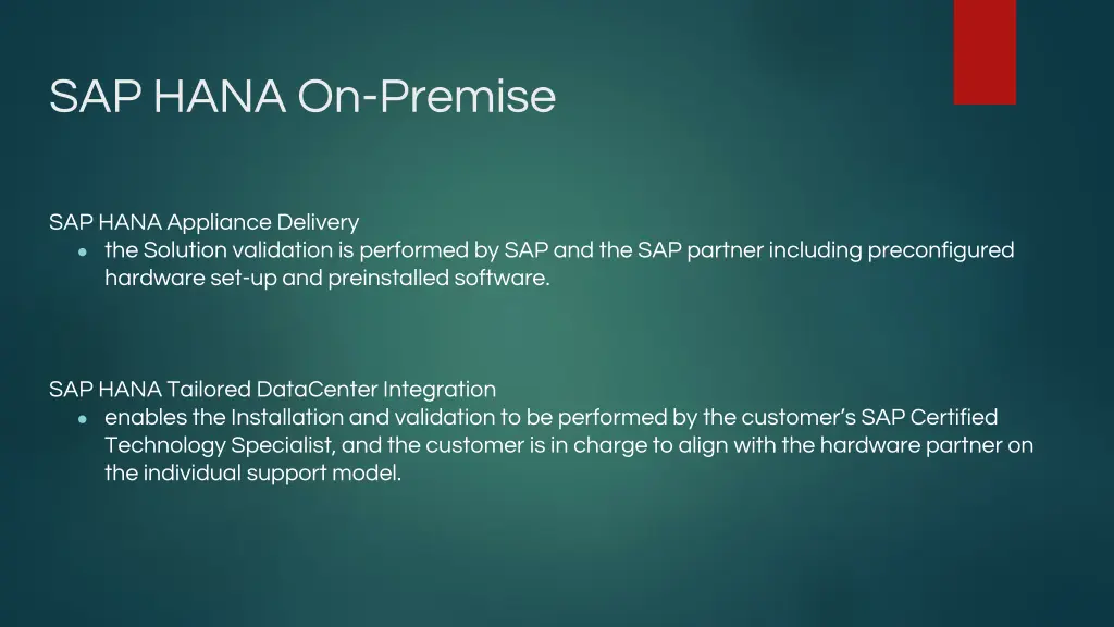 sap hana on premise