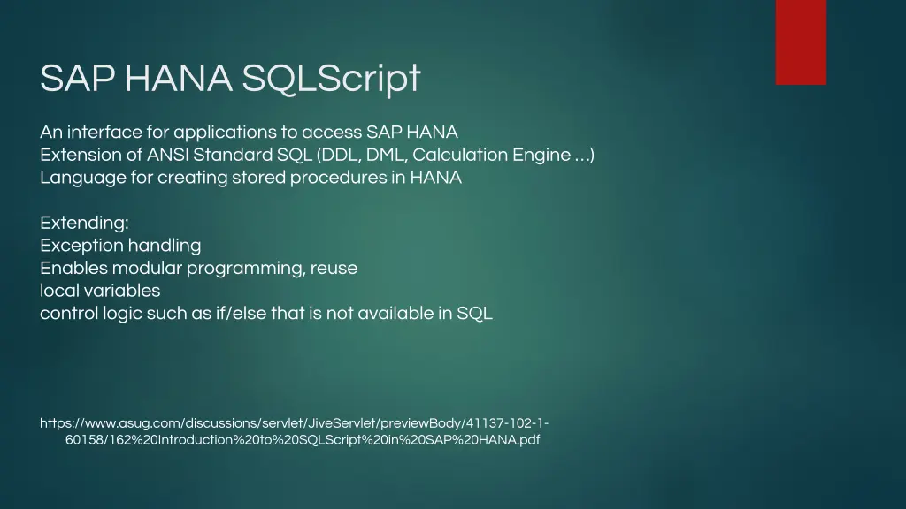 sap hana sqlscript