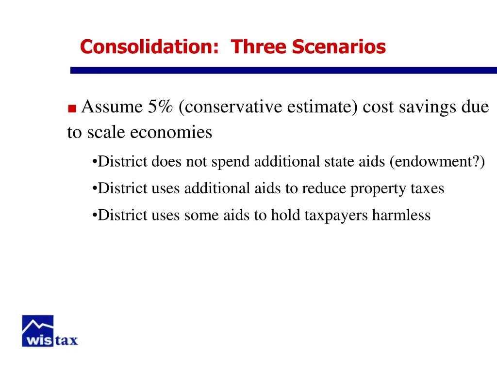 consolidation three scenarios