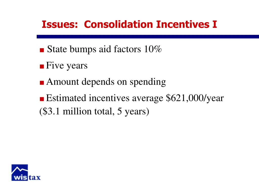 issues consolidation incentives i