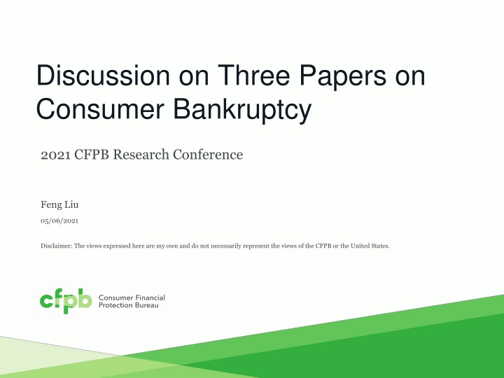 discussion on three papers on consumer bankruptcy