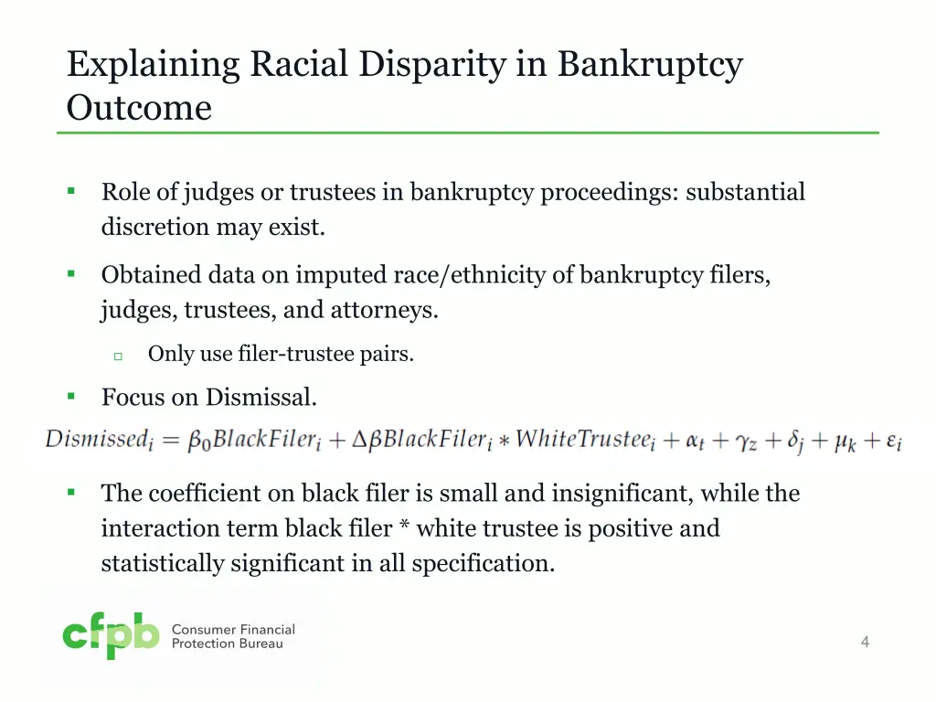 explaining racial disparity in bankruptcy outcome