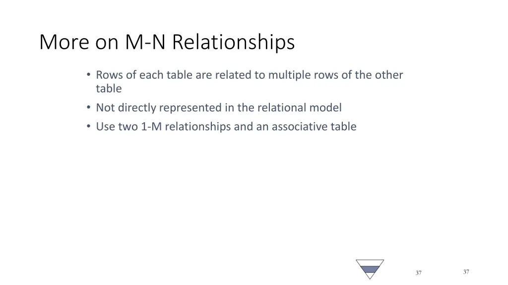 more on m n relationships