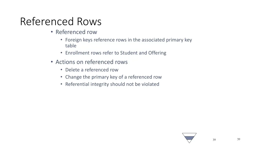 referenced rows referenced row foreign keys