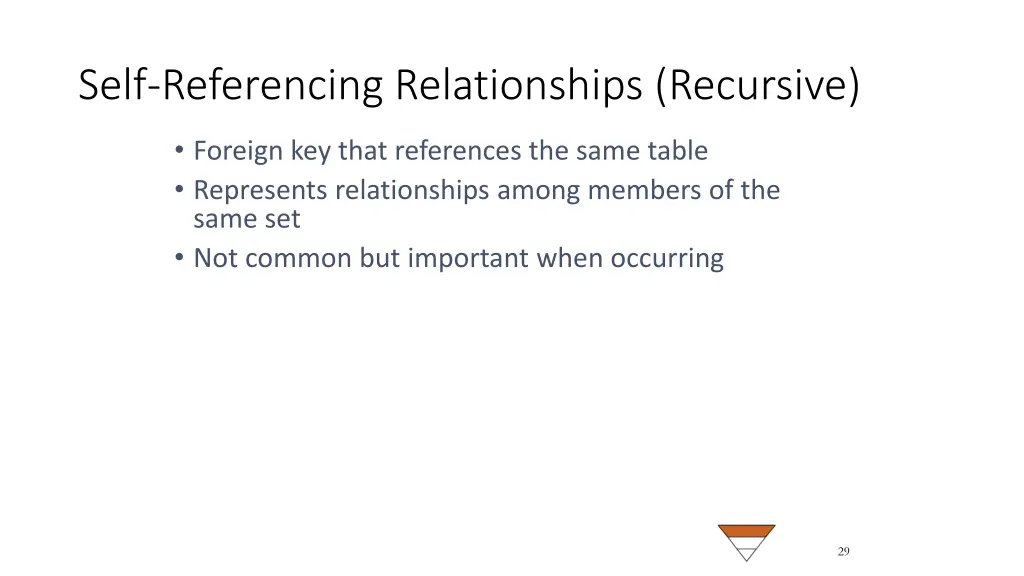 self referencing relationships recursive