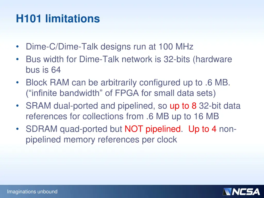 h101 limitations