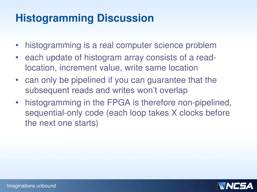 histogramming discussion