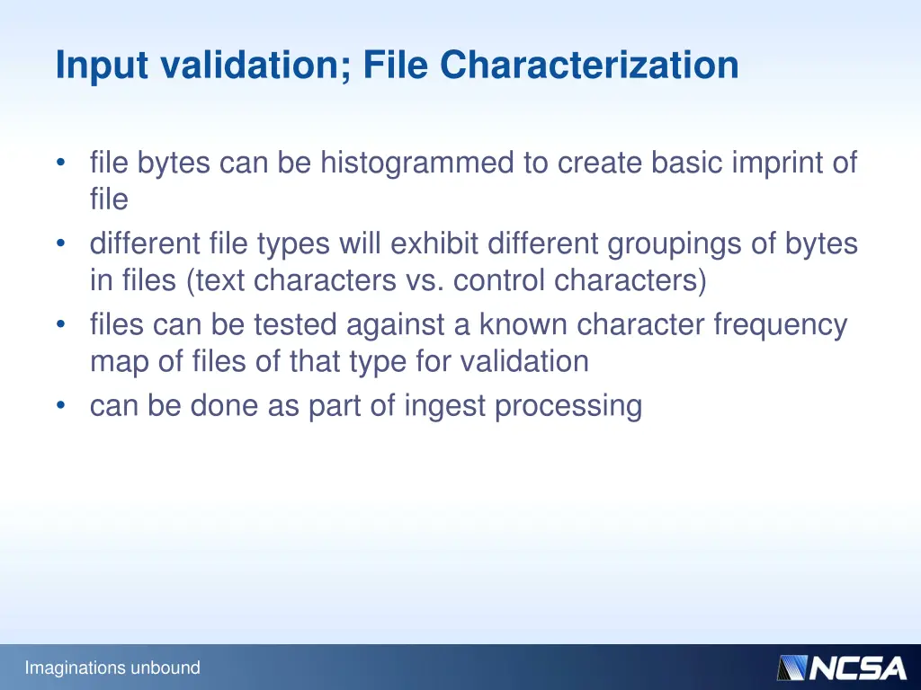 input validation file characterization