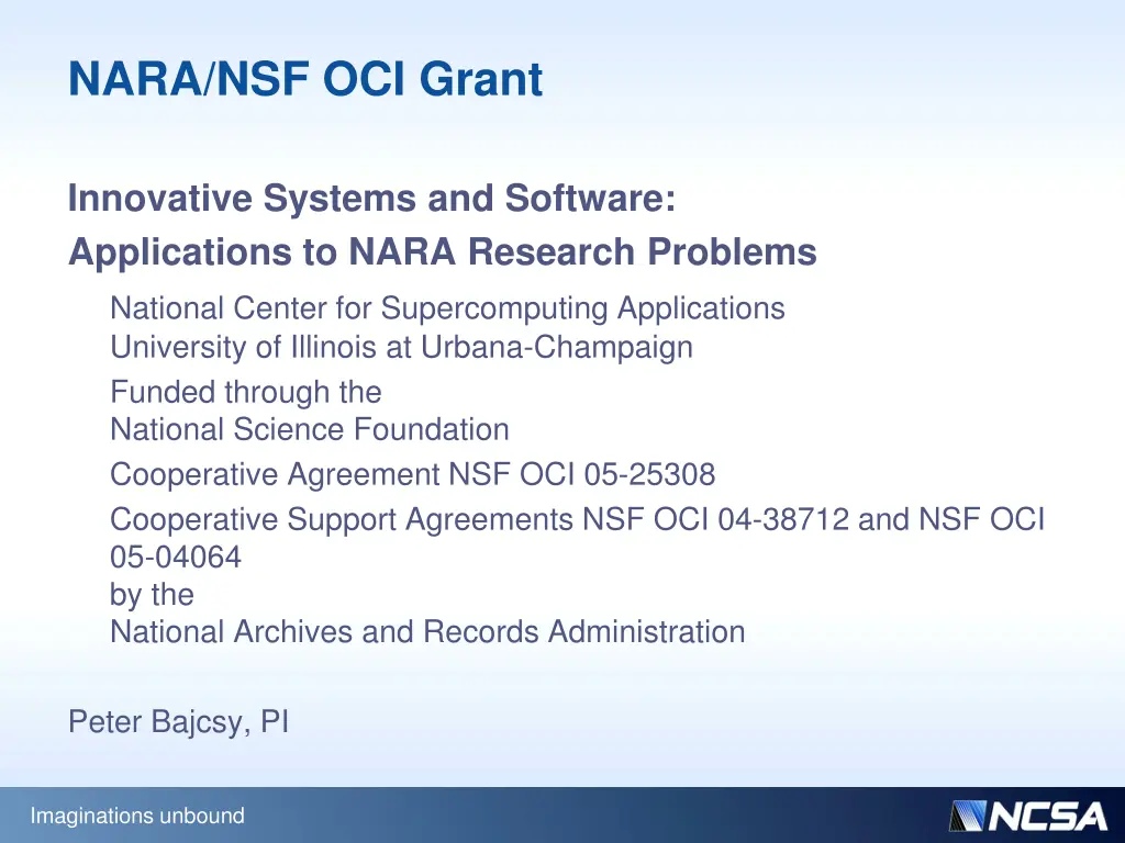 nara nsf oci grant