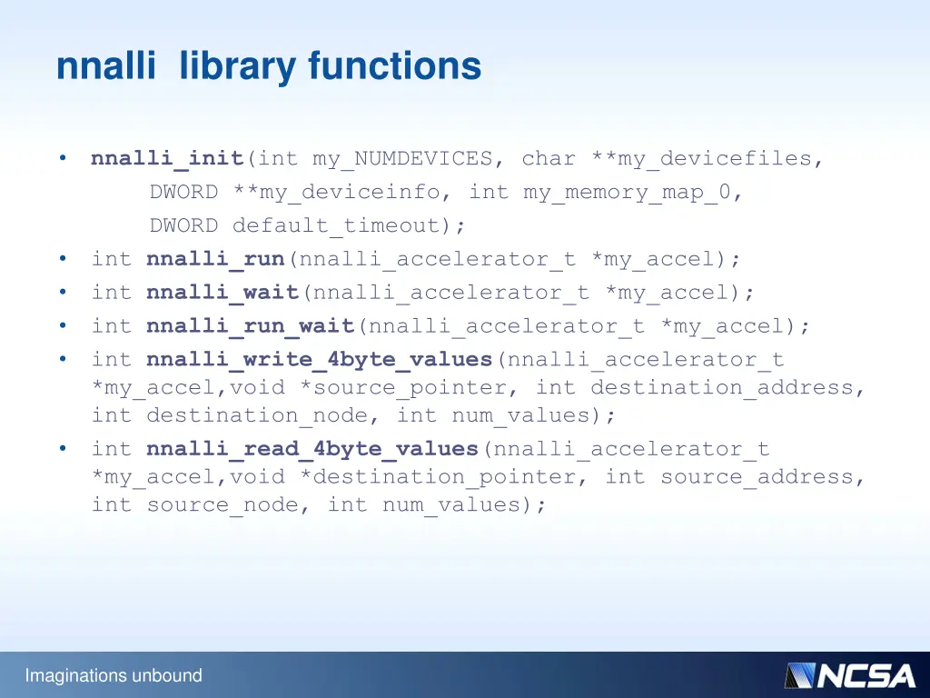 nnalli library functions