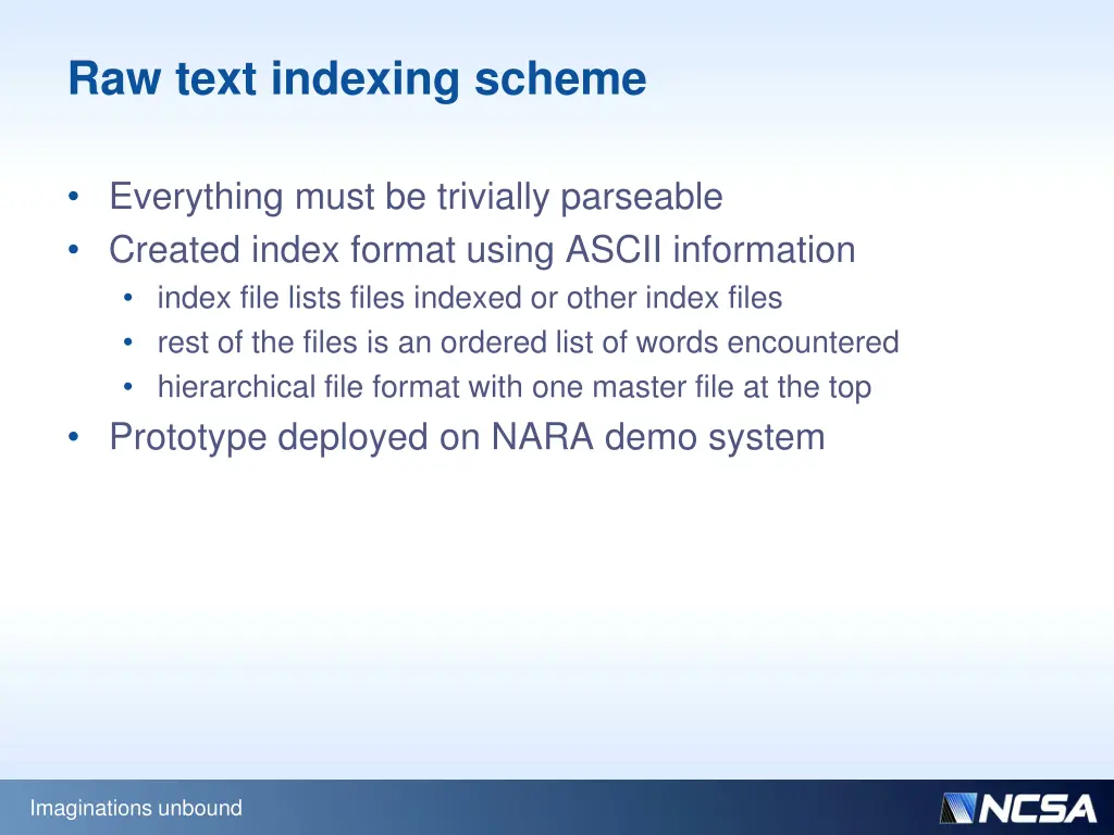 raw text indexing scheme