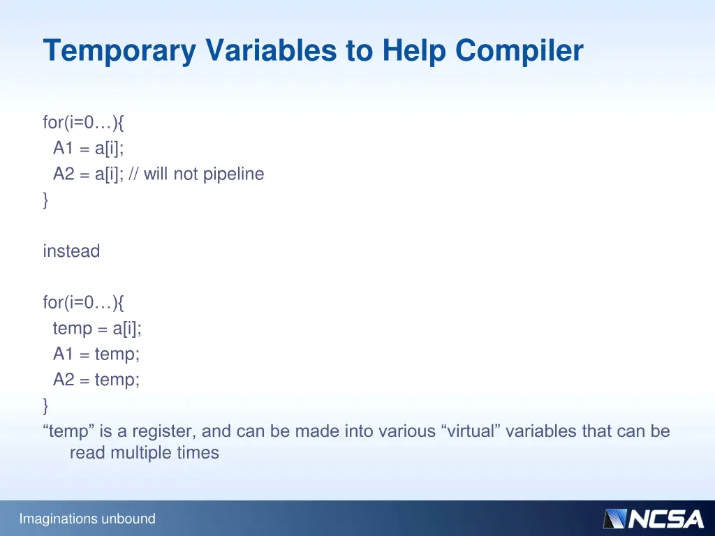 temporary variables to help compiler