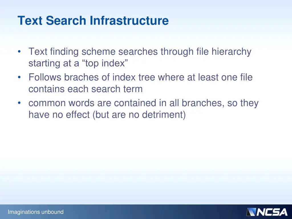 text search infrastructure