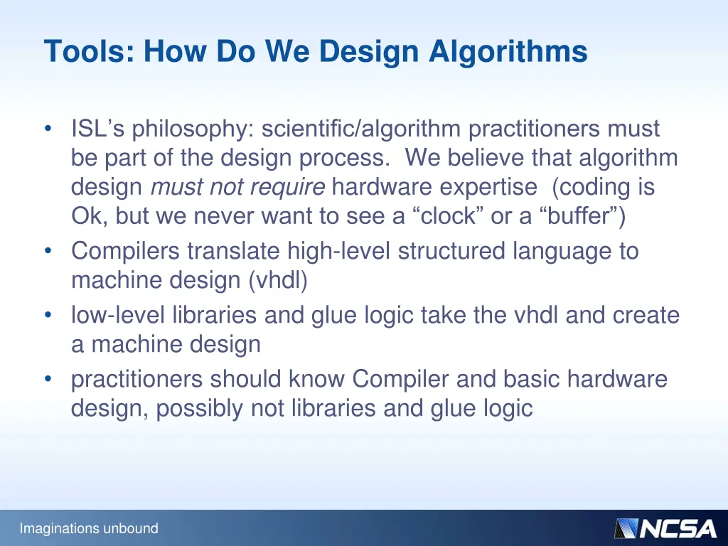 tools how do we design algorithms