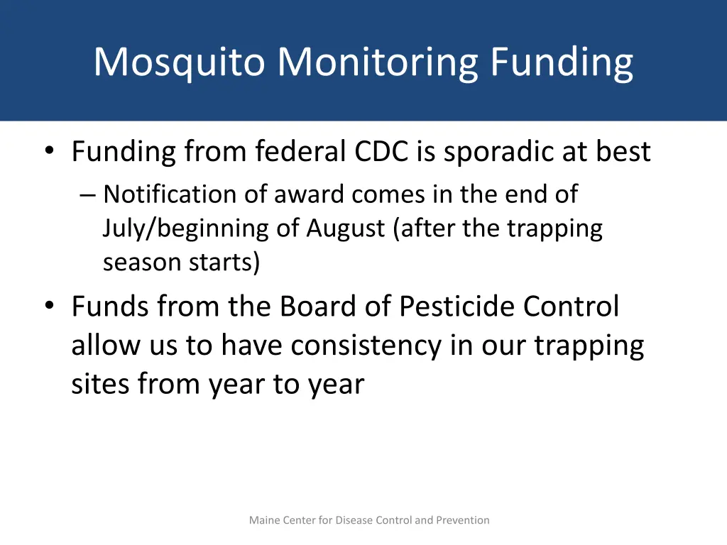 mosquito monitoring funding