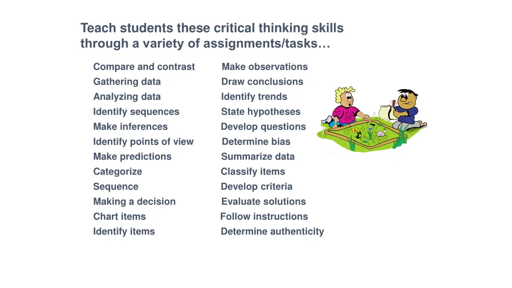 teach students these critical thinking skills