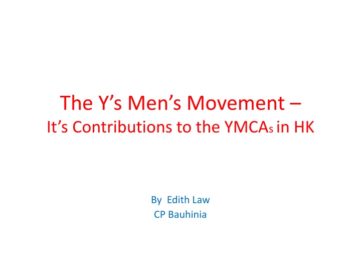 the y s men s movement it s contributions