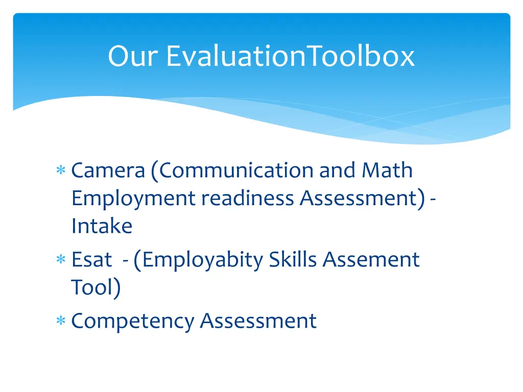 our evaluationtoolbox