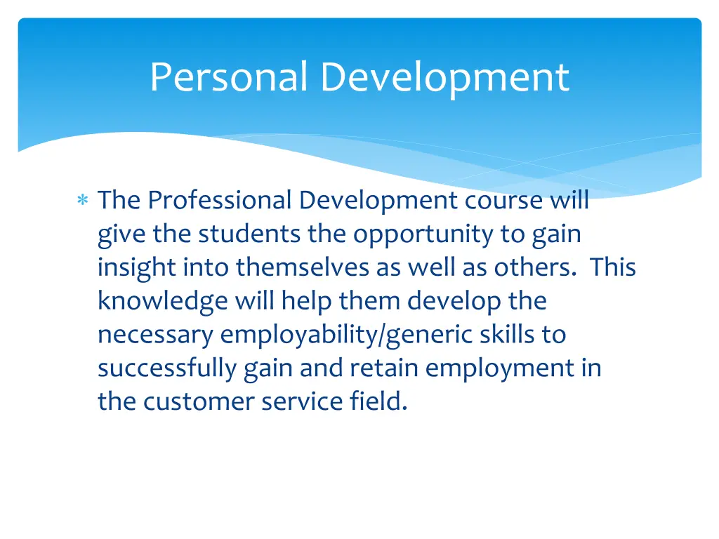 personal development