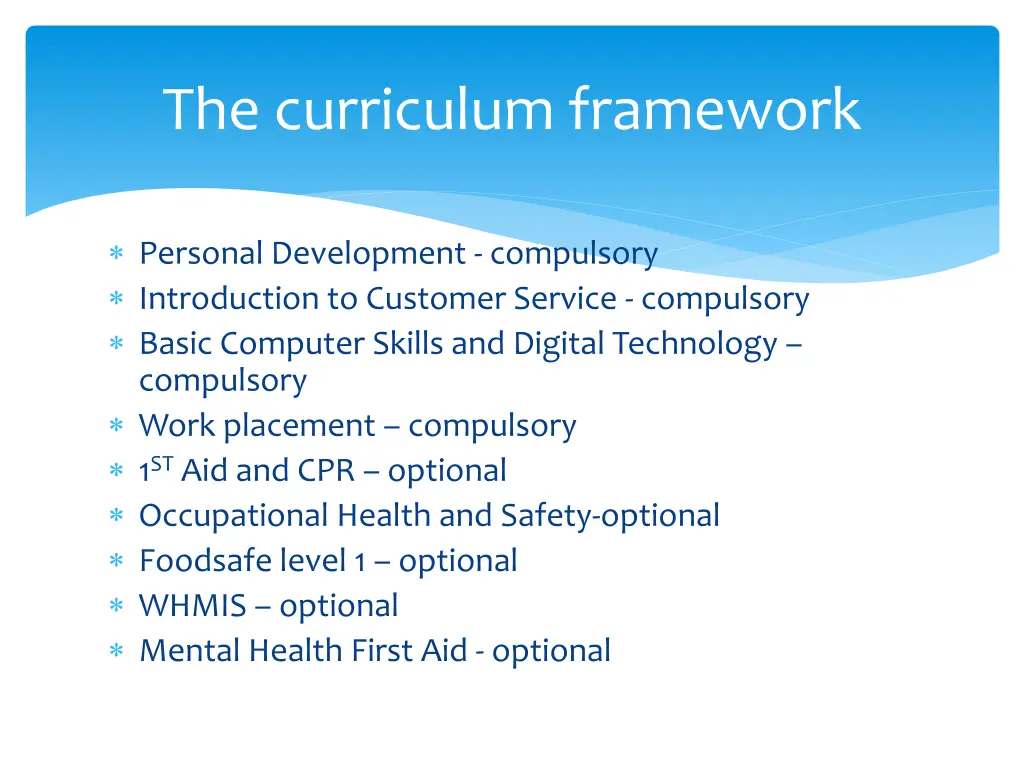 the curriculum framework