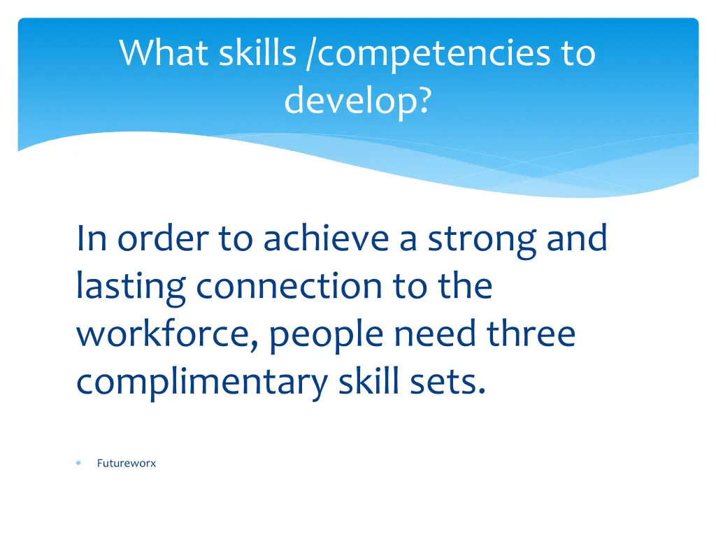 what skills competencies to develop