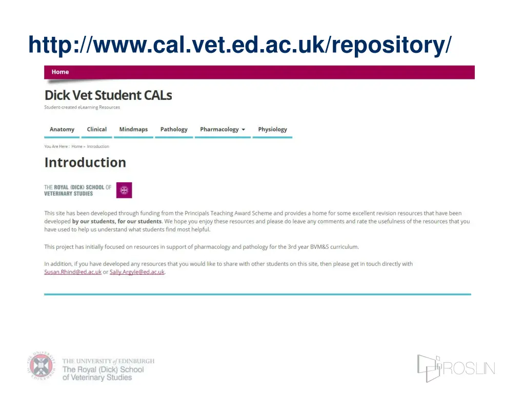 http www cal vet ed ac uk repository