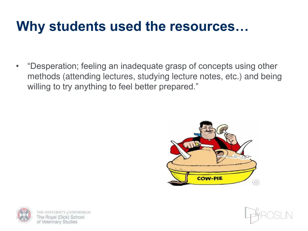 why students used the resources 1