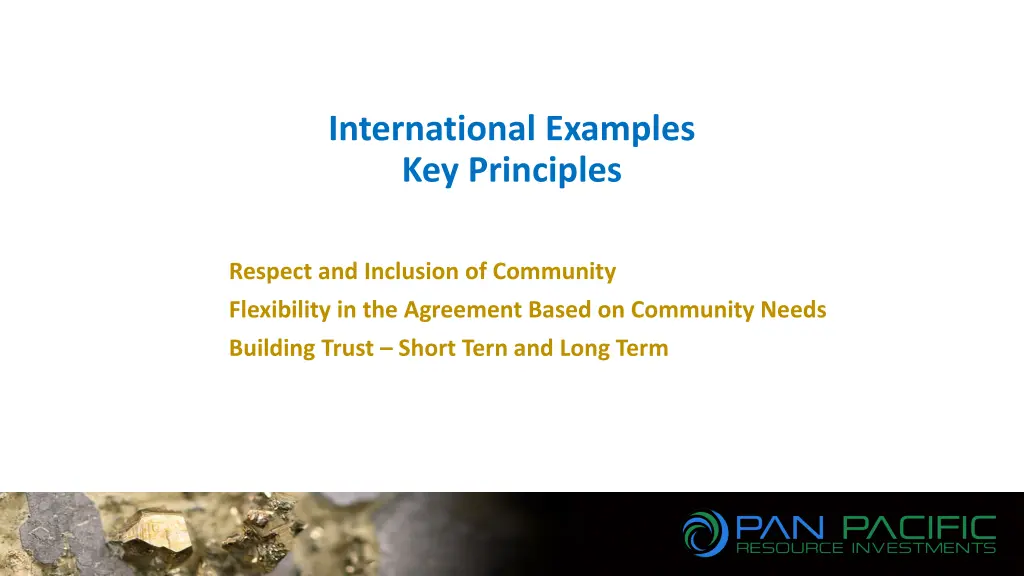 international examples key principles