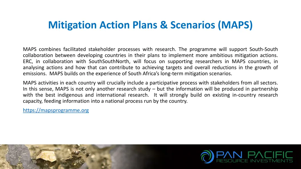 mitigation action plans scenarios maps