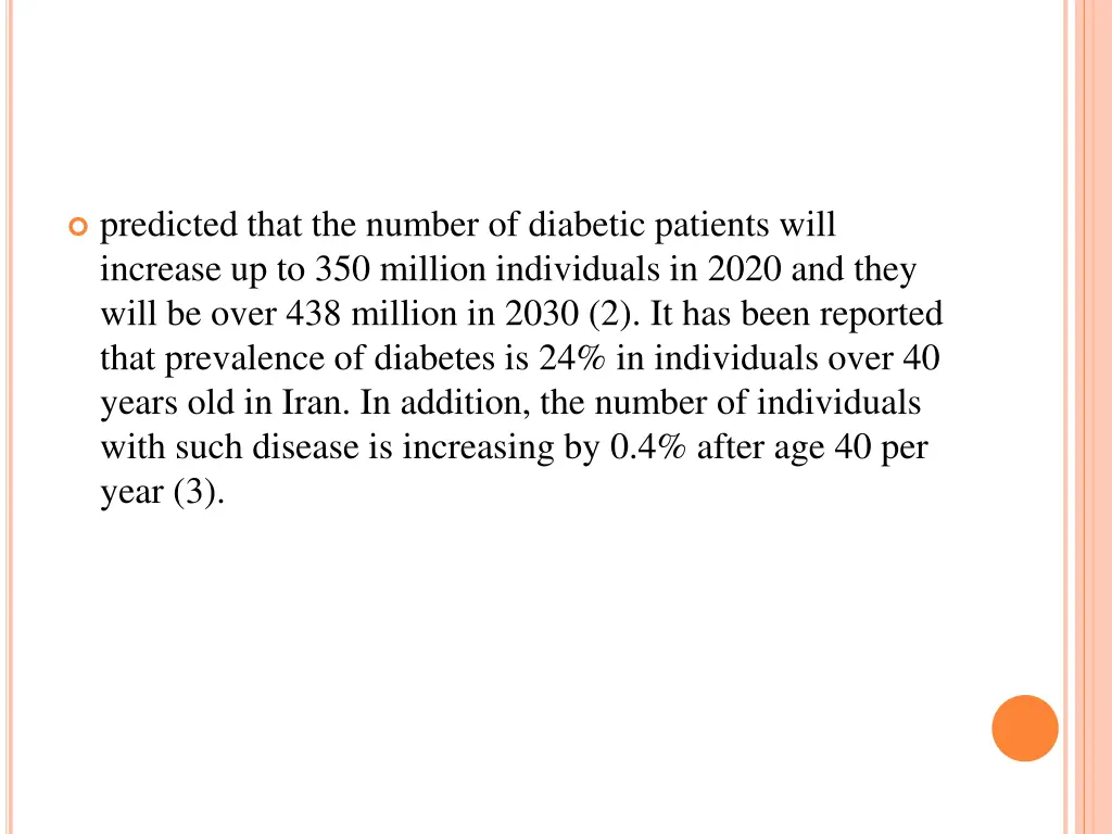 predicted that the number of diabetic patients