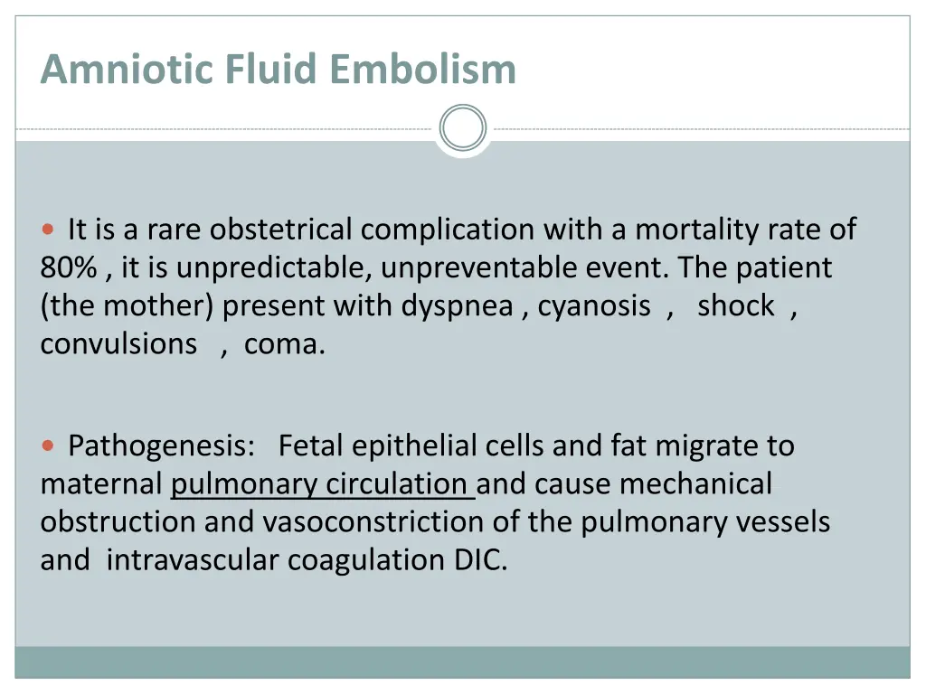 amniotic fluid embolism