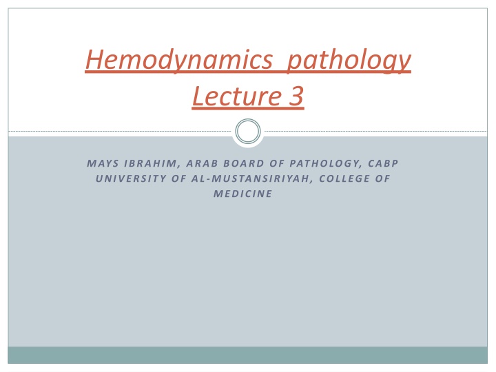 hemodynamics pathology lecture 3